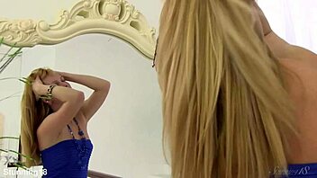 Amber Daikiri Masturbates in Sexy Blue Dress