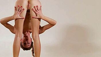 najdenko's flexy teen body stretches naked in gym yoga