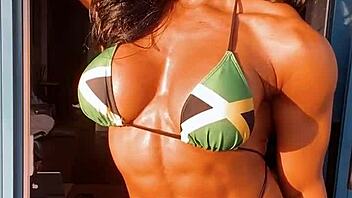 hot muscle babe fbb flexes erotic curves