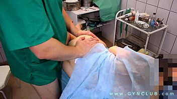 lustful doctor binds and fucks patient on hospital desk during gyno exam