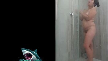 curvy latina neighbor shows off shower sex skills