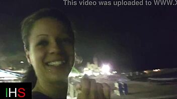 BEAUTIFUL BRUNETTE FUCKED HARD OUTDOORS, CRAZY ORGASMS FROM RIMJOB AND PUSSY LICK!