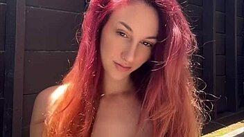 artemisia love teases with juicy tits bouncing outdoors