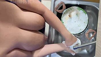 indian maid flashes big natural boobs on webcam