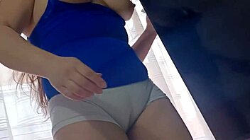exhibitionist maid shows huge pussy and ass for cash