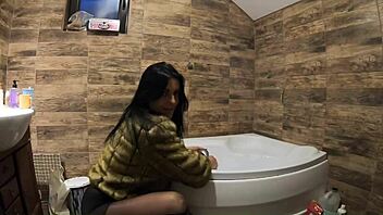 hey check this milf peeing in pantyhose bathtub fetish