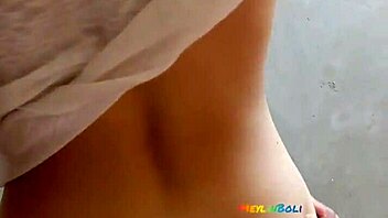 brazilian cutie gets playful massage on peruvian terrace with couple