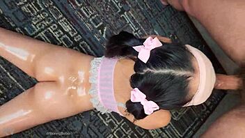 oiled asian teen perfect ass facefucked deepthroat hard