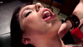 Boss Pounds Bound Wife While Secretary Watches!