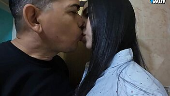 Curvy brunette gets pounded hard in steamy bathroom