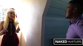 Thick ass white milf bitch bent over fucked doggystyle for christmas with big cock