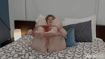 sara jay rams huge dildo while squeezing big tits