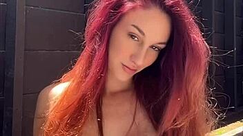 artemisia love teases with juicy tits bouncing outdoors