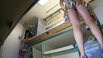 hot dumb girl in miniskirt upskirted by boss at work pov