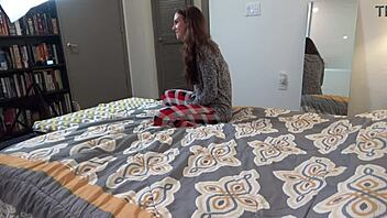 scarlet datz's skinny college anal casting hurts so good on sofa