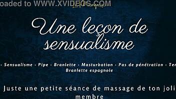 french solo handjob lesson sensual praises huge tits