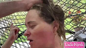 Submissive slut takes rough face slapping fuck