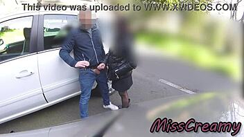 Street dick flash blowjob cumshot with crowds watching
