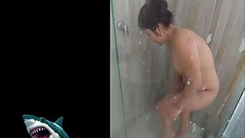 curvy latina neighbor shows off shower sex skills