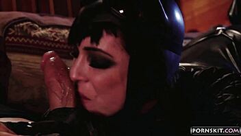 Aiden Ashley battles Giovanni in Dark Knight parody fuck