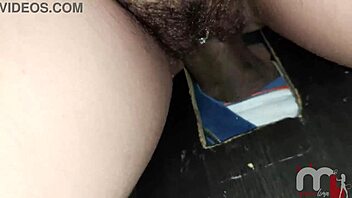 blonde slut mysteriously fucks strangers through gloryhole wall
