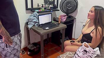 latina teen big tits huge ass blowjob delivery guy pov cum on ass tight pussy hd