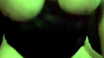 Amateur Dildo Rides Big Tits For Titfuck Climax