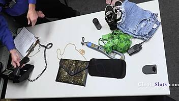 burglar punishes short hair jade valentine on knees dildo domination garage submission cock sucking