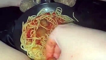 kinky arabian snowwhite's extreme food fetish pussy masturbation drip