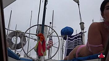i pickup two bikini milfs boat bend over creampie fuck