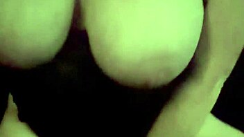 Amateur Dildo Rides Big Tits For Titfuck Climax