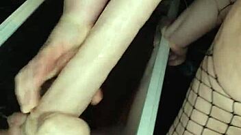 On Halloween, busty milf bounces wildly on massive dildo ride after ride