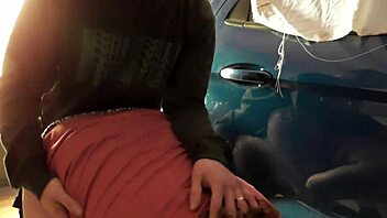 parking lot stranger fuck ends in hot creampie