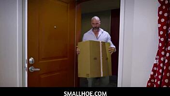 tiny blonde teen mail carrier minxx marley takes monster customer cock