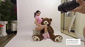 aviana violet's big fake tits bounce wild during her sexy photoshoot bts