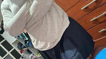 upskirt tease leads to skirt lift pussy poke pov