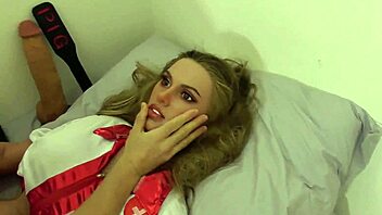 Blonde fuck doll bound gaped savagely by huge cock