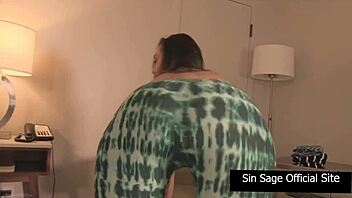 Curvy Brunette Housewife Sinn Sage Teases Wet Pussy In Bedroom Yoga Rip