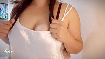 Chubby big tits solo wet horny frenzy