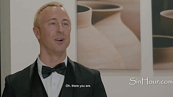 Under her wedding gown, Ana Foxxx cheats with Robby Apples' hardcore interracial fuck!