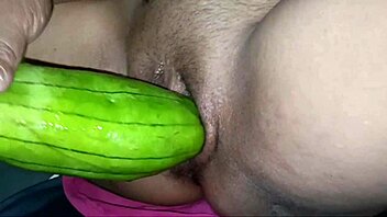 Shaved Pussy Stuffed with Fruits to Multiple Orgasms