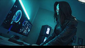 Asian brunette vampires seduce in lezdom mind control scissoring