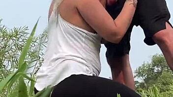 heart pounding fucking curvy milf almost caught in park