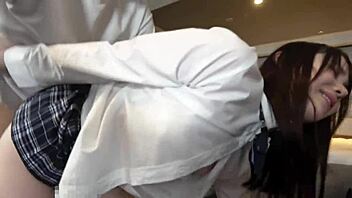 Cute Japanese girl loves intense sex despite hating studies