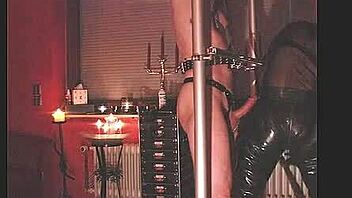 Rubbernurse Agnes' Latex Femdom: Spanking Whipping to Brutal Caning Climax