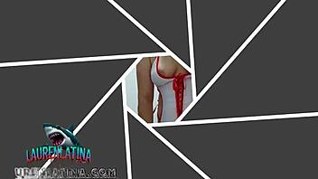 Girlfriends stepmom films her sizzling first porno riding hard