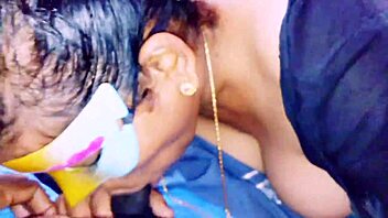 Indian Threesome Dirty Blowjob with Big Natural Tits Teasing Talks