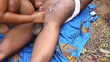 queen bang's white ass ravaged in rural bush gangbang
