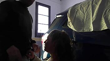 parking lot stranger fuck ends in hot creampie