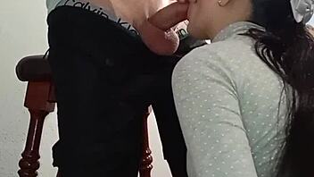 young babe sucks stepdads huge cock deep balls deep facial cumshot